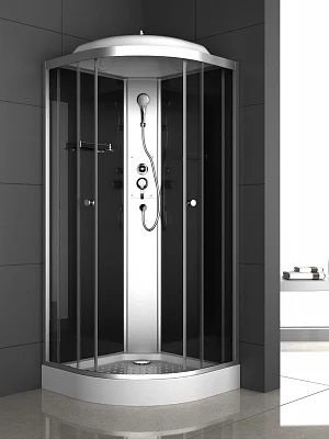 Душевая кабина ODA 8401 black низкий поддон угловая 80*80