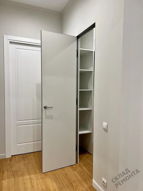 Фото Скрытая дверь VellDoris Оптим 59/ГР П реверс (алюм кр серая с 3-х сторон), под покраску, без стекла – купить в Чите: цена, описание, фото. Интернет-магазин. 5