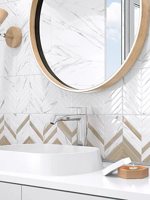 Плитка настенная Alma Ceramica Токио TWA11TOK014 бело-коричневый 200*600
