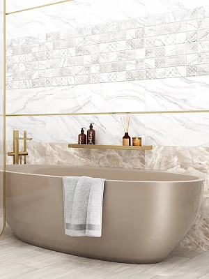 Плитка настенная Alma Ceramica Фреско TWU2550FRC17 бело-серый 249*500