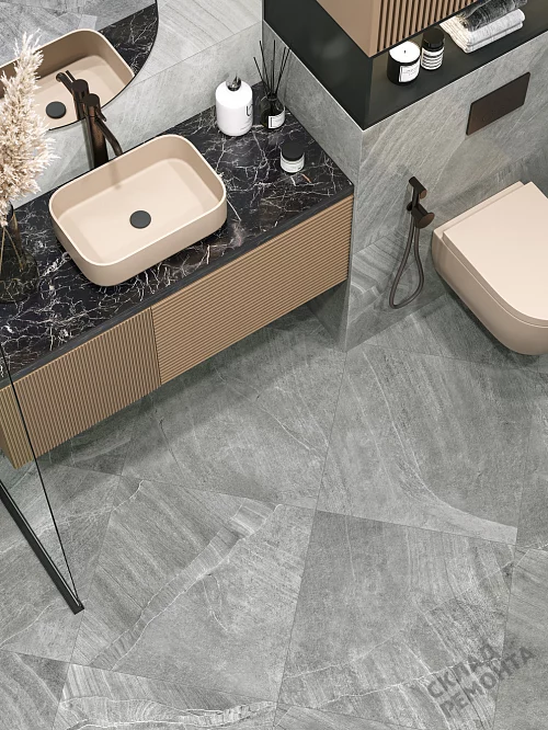 Фото Керамогранит матовый New Trend Рок D60203M серый 600*600*9,5 – купить в Чите: цена, описание, фото. Интернет-магазин 1
