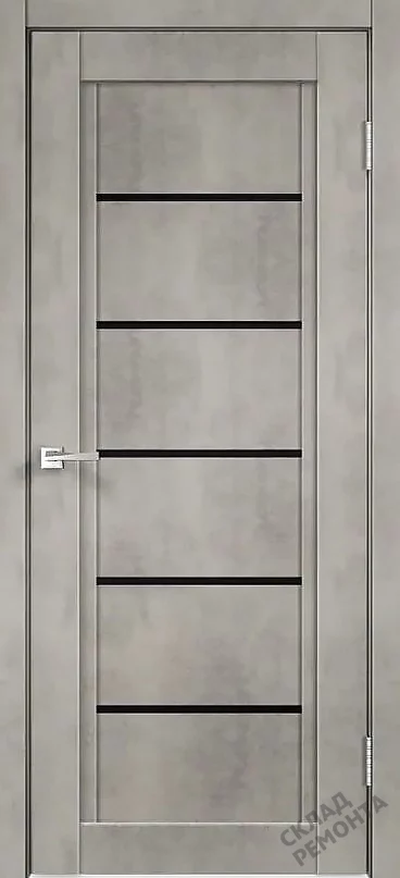 Фото Дверь VellDoris Некст 1 муар светло-серый, экошпон, черное стекло – купить в Чите: цена, описание, фото. Интернет-магазин. 2