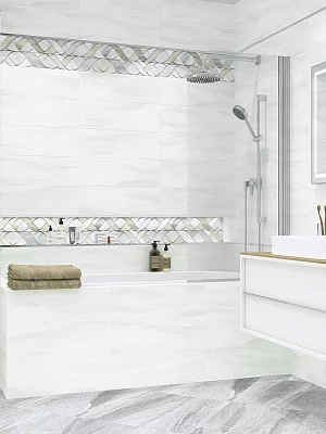 Бордюр Alma Ceramica Метал BWM61MET707 серебряный 12*600