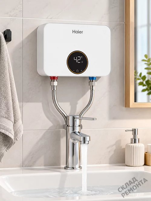 Фото Водонагреватель проточный Haier ЭВНJET-EI6 л. – купить в Чите: цена, описание, фото. Интернет-магазин 1