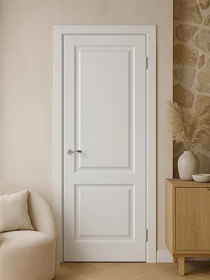Дверь FlyDoors Классик С02 белый, эмалит, без стекла