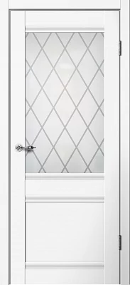 Дверь FlyDoors Классик С01 белый, эмалит, матовое стекло
