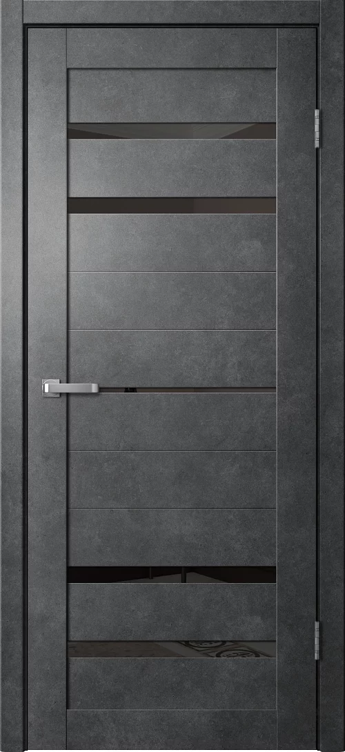 Фото Дверь FlyDoors Барн B03 бетон темный, ПВХ, черное стекло – купить в Чите: цена, описание, фото. Интернет-магазин. 1