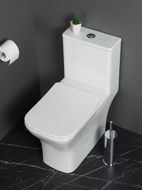Фото Унитаз моноблок BelBagno Neon BB8617CPR-MN/SC безободковый купить в Чите: цена, описание, фото. Интернет-магазин 1