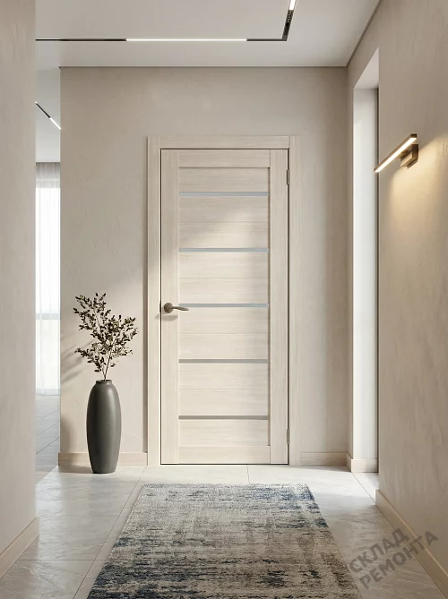 Фото Дверь FlyDoors Ла Стелла 206 ясень снежный, экошпон, матовое стекло – купить в Чите: цена, описание, фото. Интернет-магазин. 1