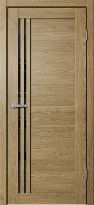 Дверь FlyDoors Барн B05 дуб европейский, ПВХ, черное стекло