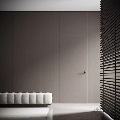 Фото Скрытая дверь AxelDoors Invisible 2300 прям.откр.(алюм.кр.хром с 4х), под покраску, без стекла – купить в Чите: цена, описание, фото. Интернет-магазин. 1
