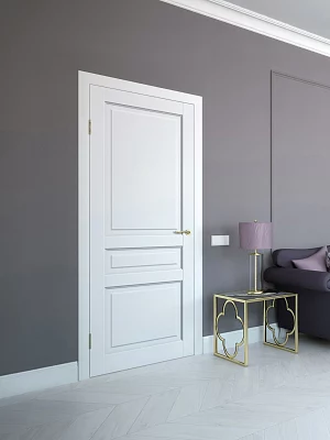 Дверь FlyDoors Классик С03 белый, эмалит, без стекла