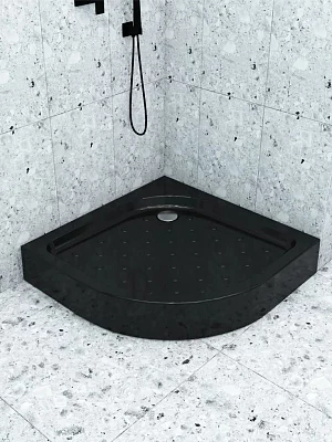 Поддон душевой Метакам Classic Black N 10 акрил угловой 90*90 черный
