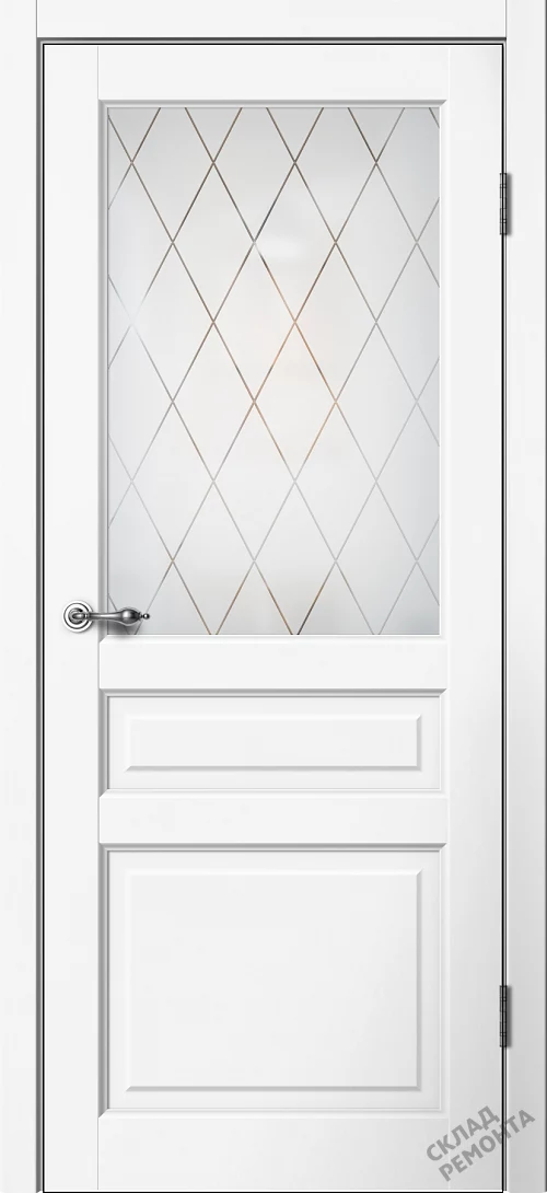 Фото Дверь FlyDoors Классик С03 белый, эмалит, матовое стекло – купить в Чите: цена, описание, фото. Интернет-магазин. 1