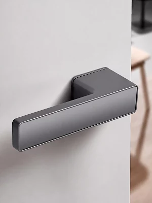 Дверная ручка с защелкой Rush Smart 01 WC PLATINUM GREY (с блокировкой) платиново-серый