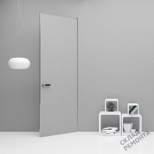 Фото Скрытая дверь AxelDoors Invisible Reverse 2100 обр.откр(алюм.кр хром с 4х), под покраску, без стекла – купить в Чите: цена, описание, фото. Интернет-магазин. 1