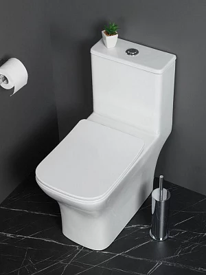 Унитаз моноблок BelBagno Neon BB8617CPR-MN/SC безободковый