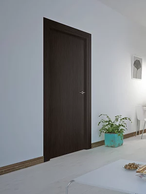 Дверь FlyDoors Гладкое ПГ венге 3Д, микрофлекс, без стекла