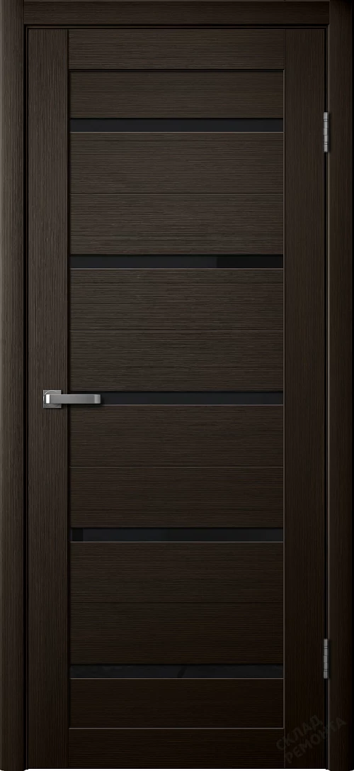 Фото Дверь FlyDoors Ла Стелла 206 дуб мокко, экошпон, черное стекло – купить в Чите: цена, описание, фото. Интернет-магазин. 1