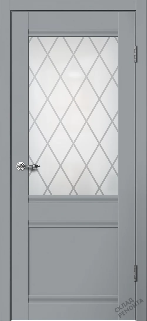 Фото Дверь FlyDoors Классик С01 серый, эмалит, матовое стекло – купить в Чите: цена, описание, фото. Интернет-магазин. 1