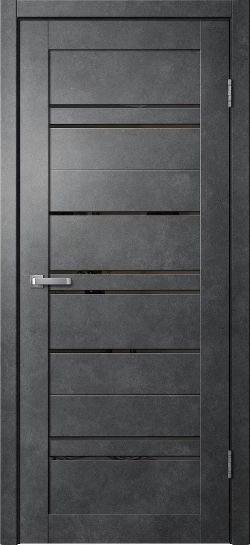 Фото Дверь FlyDoors Барн B02 бетон темный, ПВХ, черное стекло – купить в Чите: цена, описание, фото. Интернет-магазин. 1