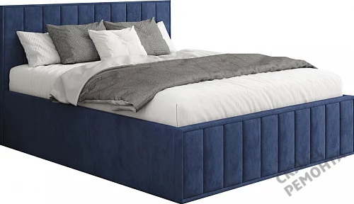 Фото Кровать мягкая двуспальная ДСВ Лана 1.6 синий софт – купить в Чите: цена, описание, фото. Интернет-магазин 1
