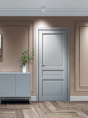 Дверь FlyDoors Классик С03 серый, эмалит, без стекла