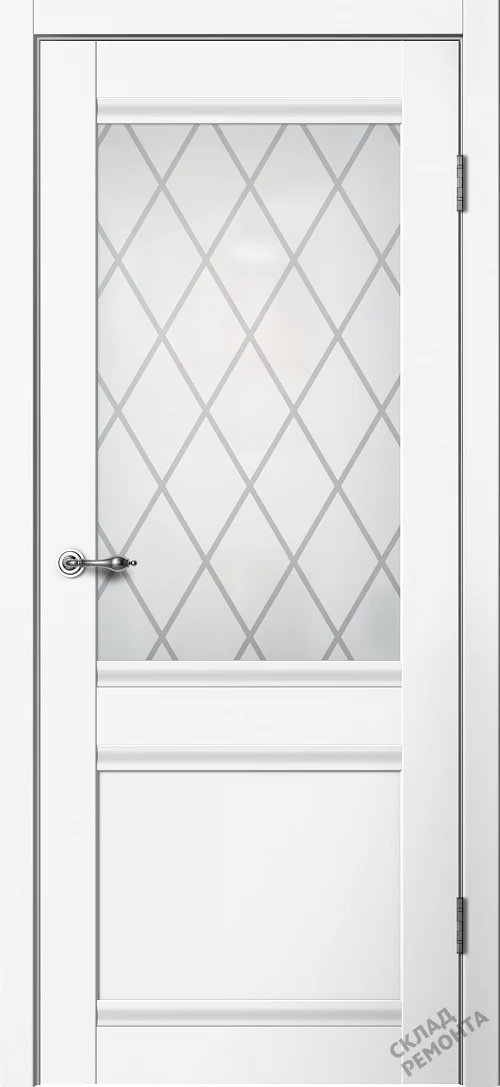 Фото Дверь FlyDoors Классик С01 белый, эмалит, матовое стекло – купить в Чите: цена, описание, фото. Интернет-магазин. 1