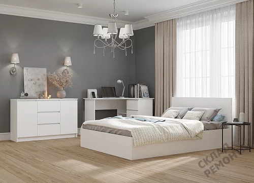 Фото Кровать двуспальная ДСВ Мори КРМ 1200.1/1 белый – купить в Чите: цена, описание, фото. Интернет-магазин 4