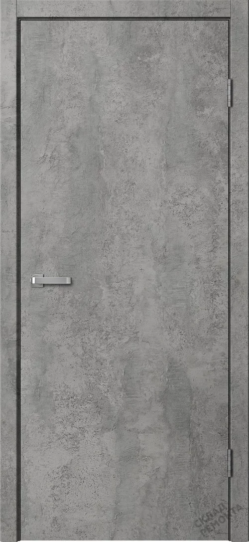 Фото Дверь FlyDoors Гладкое ПГ (АБС черная кромка) цемент тёмный, микрофлекс, без стекла – купить в Чите: цена, описание, фото. Интернет-магазин. 1