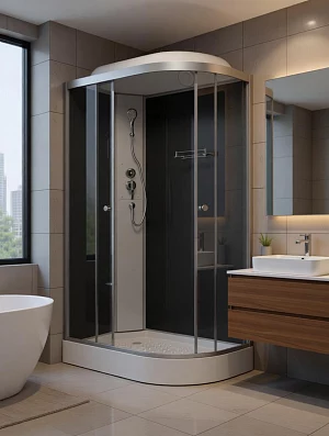 Душевая кабина ODA 8407 L тонированное низкий поддон асимметричная 120*80