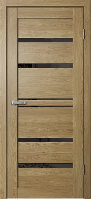 Дверь FlyDoors Барн B01 дуб европейский, ПВХ, черное стекло