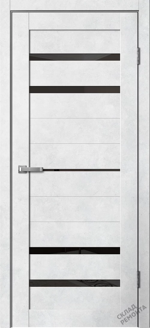 Фото Дверь FlyDoors Барн B03 бетон светлый, ПВХ, черное стекло – купить в Чите: цена, описание, фото. Интернет-магазин. 1
