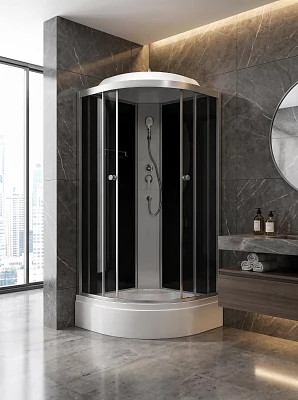 Душевая кабина ODA 8402 grey тонированное средний поддон угловая 100*100