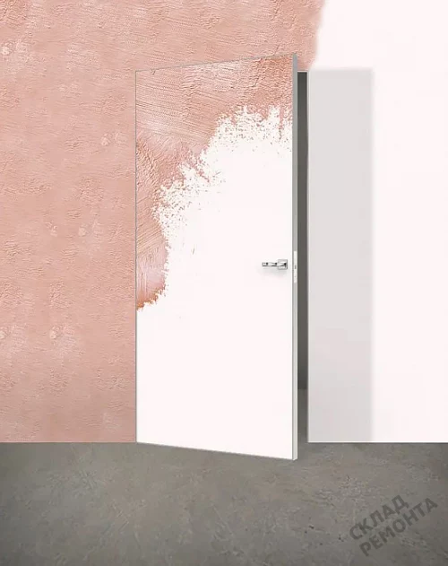 Фото Скрытая дверь AxelDoors Invisible 2100 прям.откр.(алюм.кр.хром с 4х), под покраску, без стекла – купить в Чите: цена, описание, фото. Интернет-магазин. 3