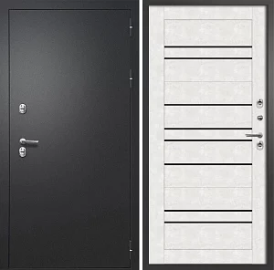 Дверь входная FlyDoors Айварс В2 Термо с терморазрывом букле черный/бетон снежный